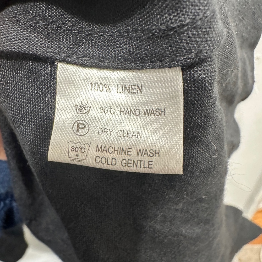 VIVID 100% Linen Long sleeve top tunic lagenlook black medium boho classic - Picture 10 of 11